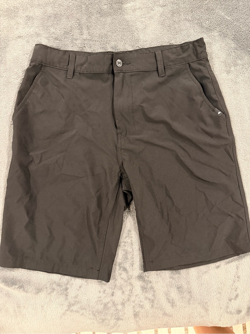 Quiksilver Boys Black Flat-Front Shorts Size 18